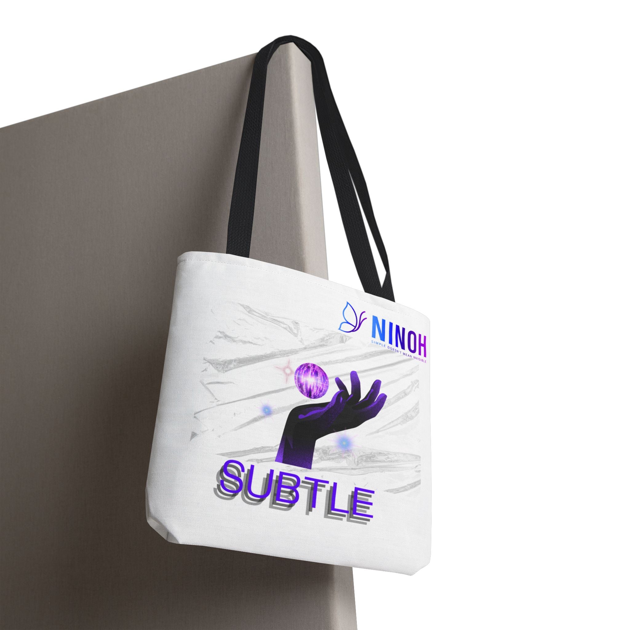 Subtle Art Tote Bag — Purple Hand & Orb Graphic