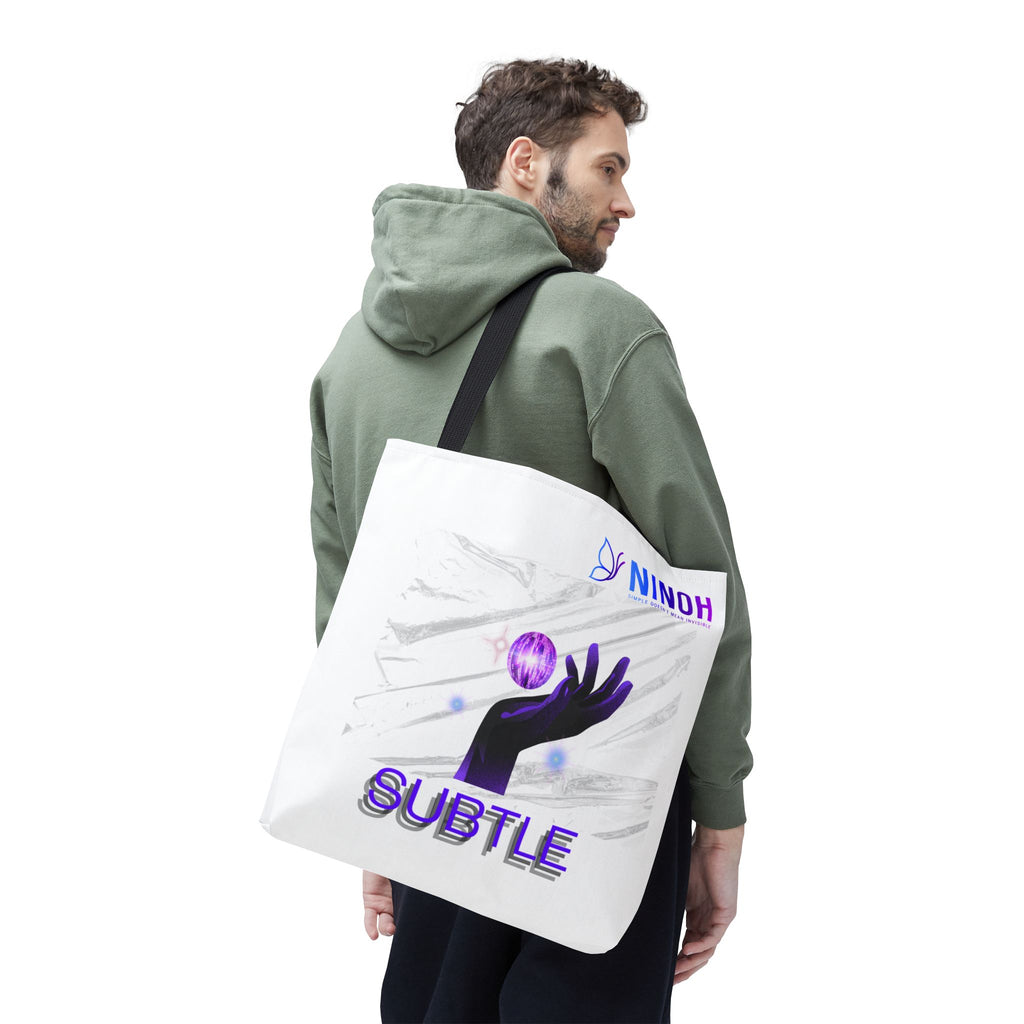Subtle Art Tote Bag — Purple Hand & Orb Graphic