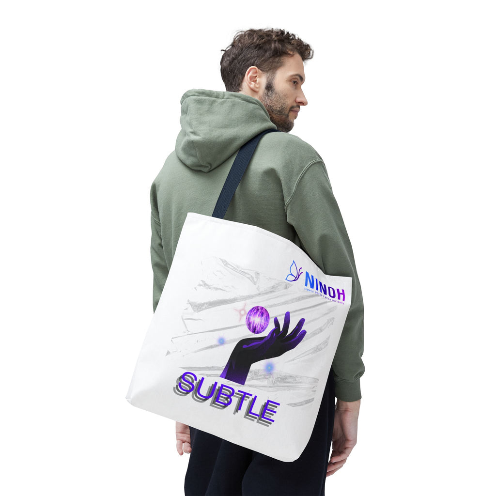 Subtle Art Tote Bag — Purple Hand & Orb Graphic