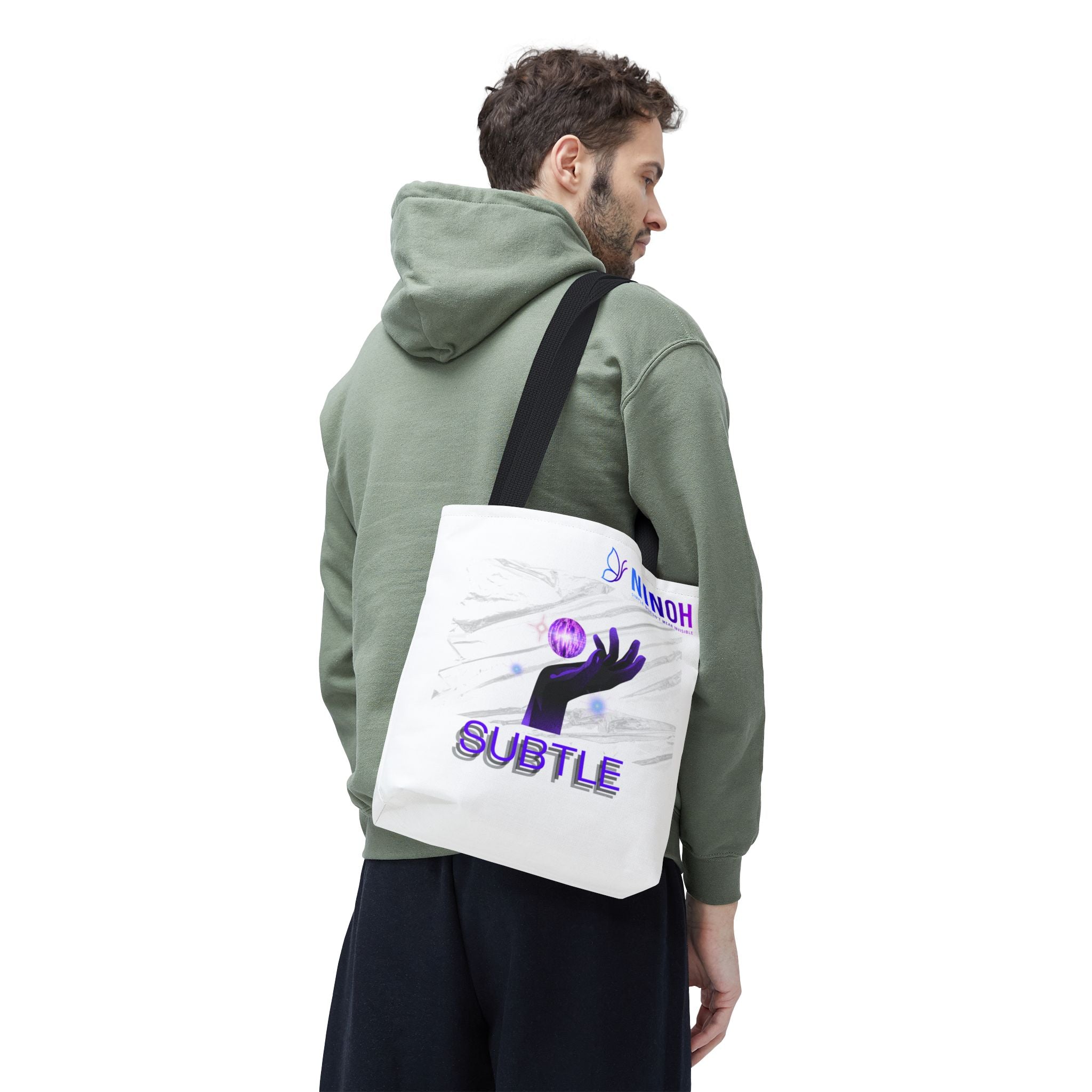 Subtle Art Tote Bag — Purple Hand & Orb Graphic