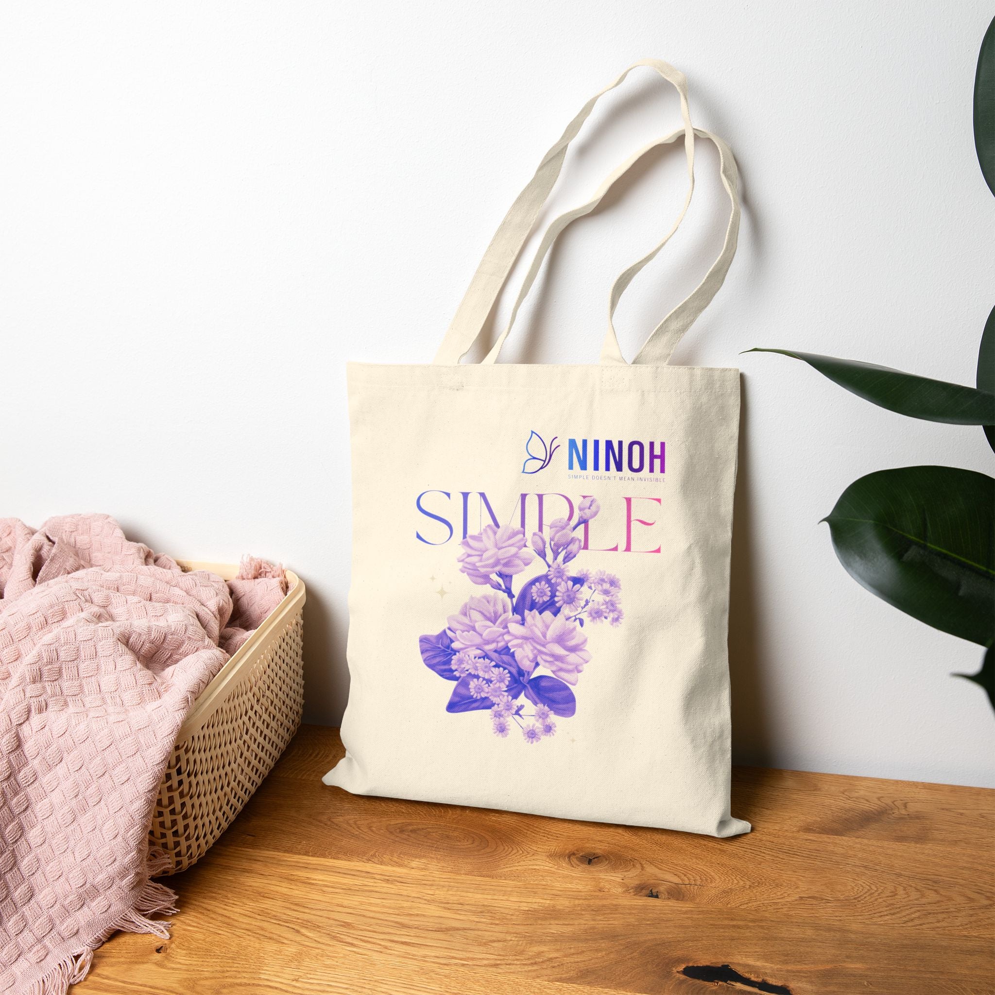 Simple Floral Tote- NINOH