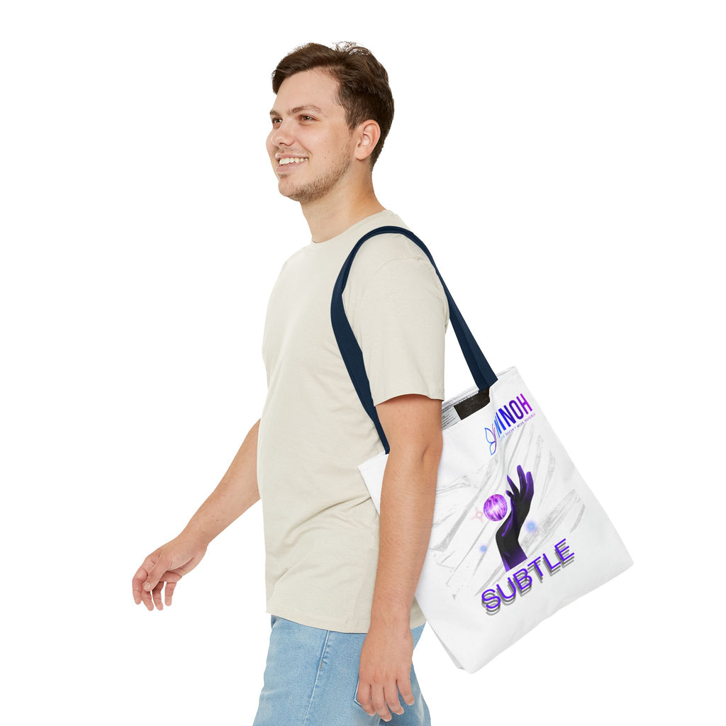 Subtle Art Tote Bag — Purple Hand & Orb Graphic