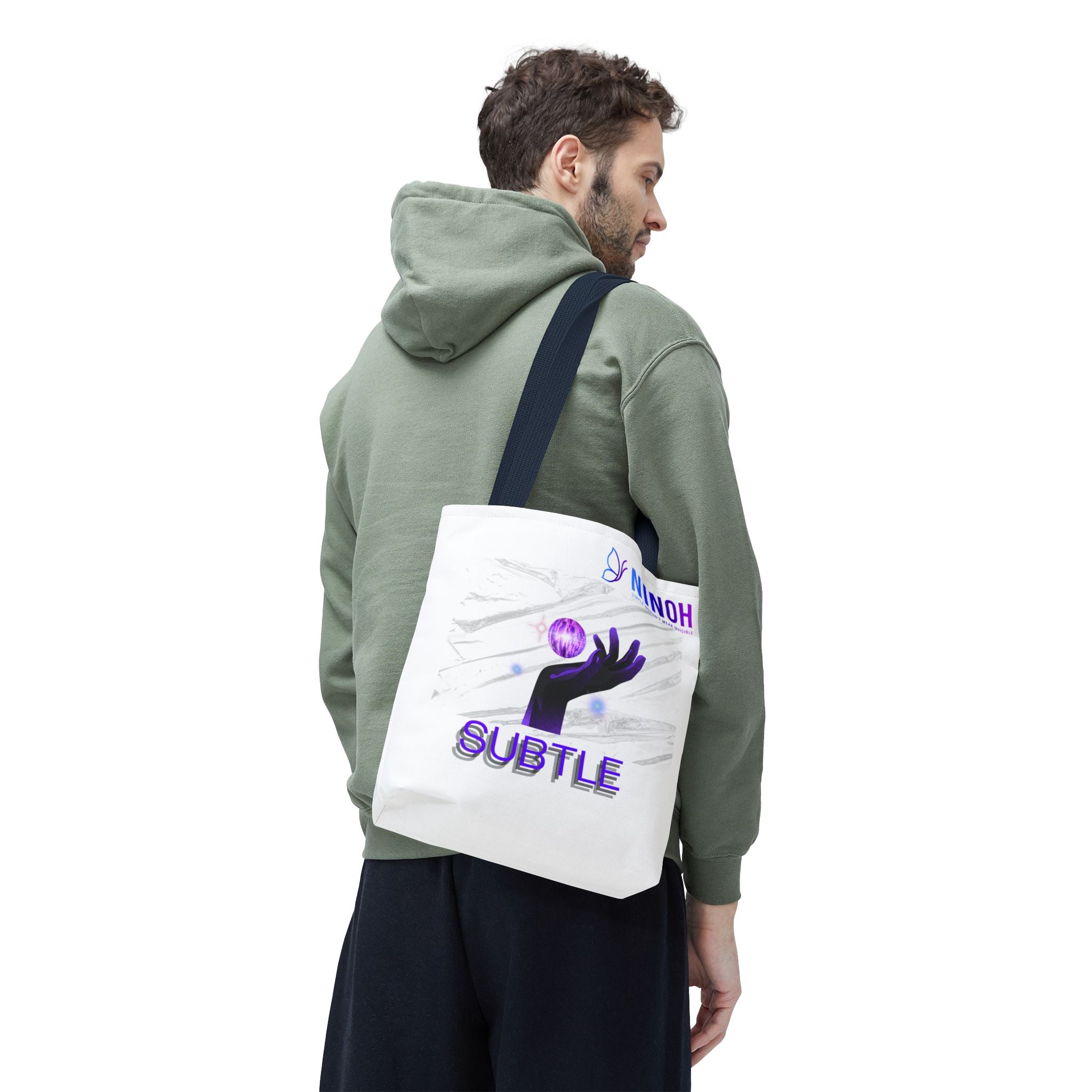 Subtle Art Tote Bag — Purple Hand & Orb Graphic