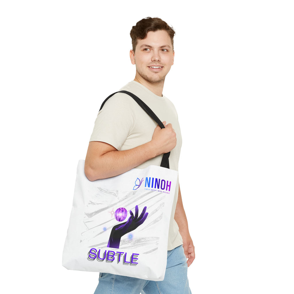 Subtle Art Tote Bag — Purple Hand & Orb Graphic